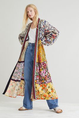 Store Anthropologie Conditions Apply Retro Floral Tiered Kimono