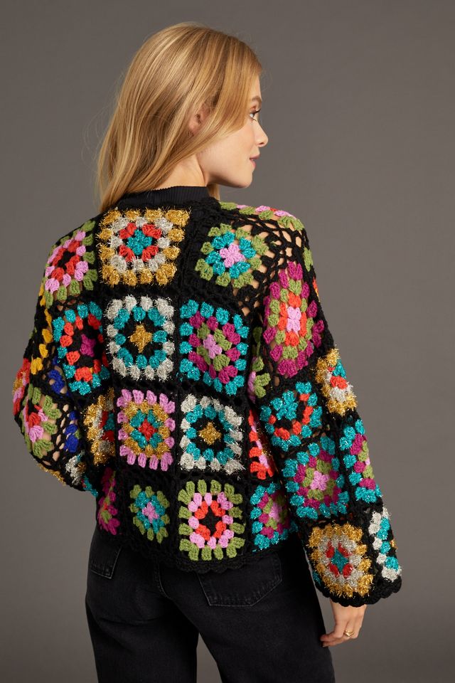 Cardigan en crochet Lurex #1