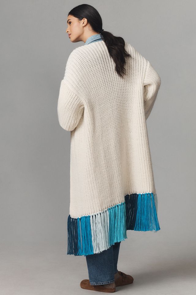 By Anthropologie Multicolour Fringe Duster Kimono Cardigan #4