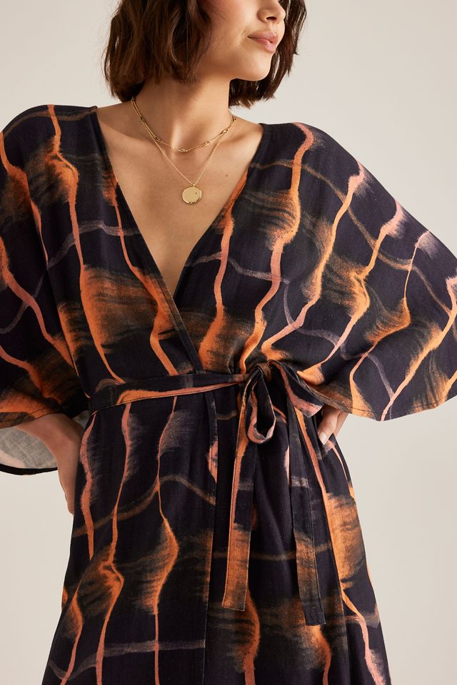 By Anthropologie Kimono aus Leinenmischung mit Krawatte #3