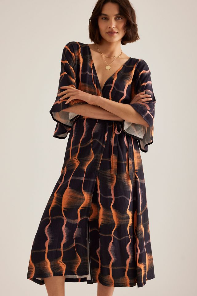 By Anthropologie Kimono aus Leinenmischung mit Krawatte #2