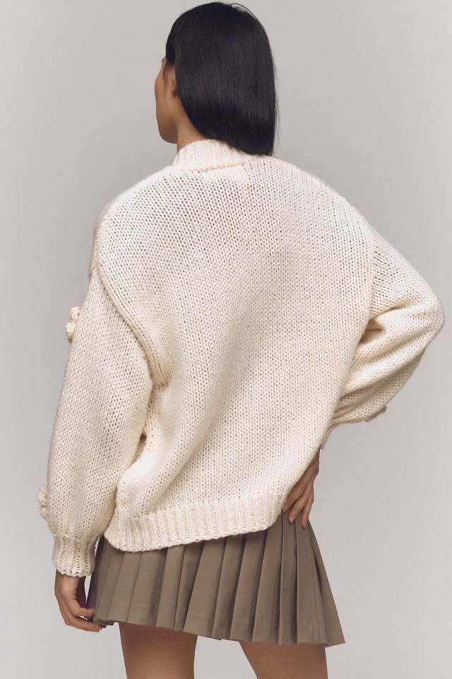 Cardigan in Maglia a Fiori 3D Chunky di Anthropologie #1