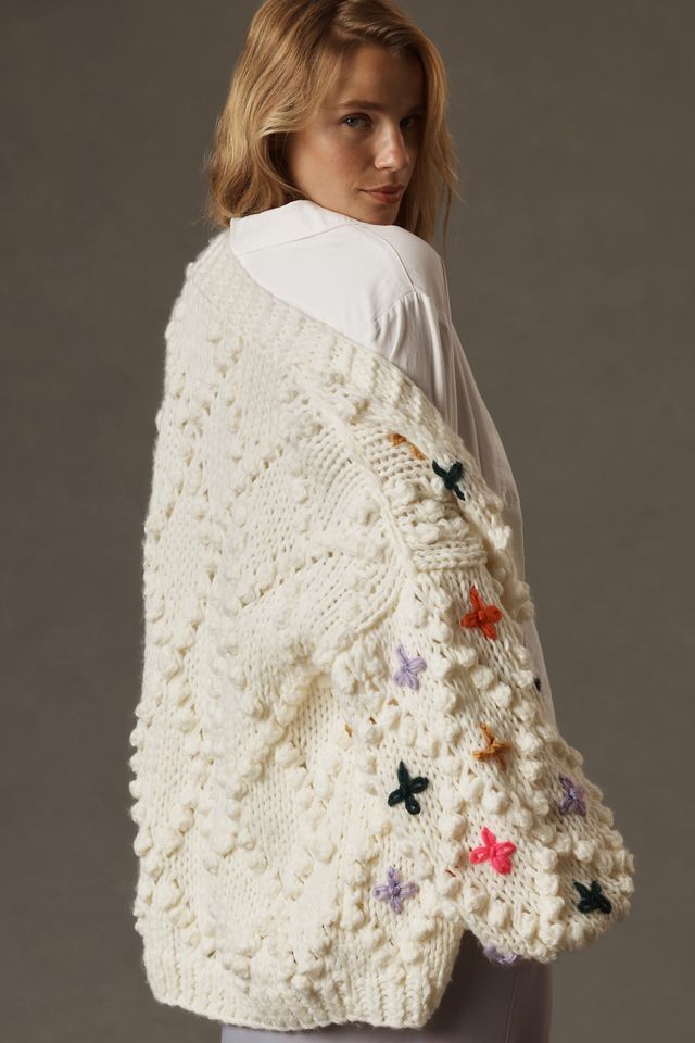 Cárdigan de Manga Abullonada de Punto Grueso de By Anthropologie #1