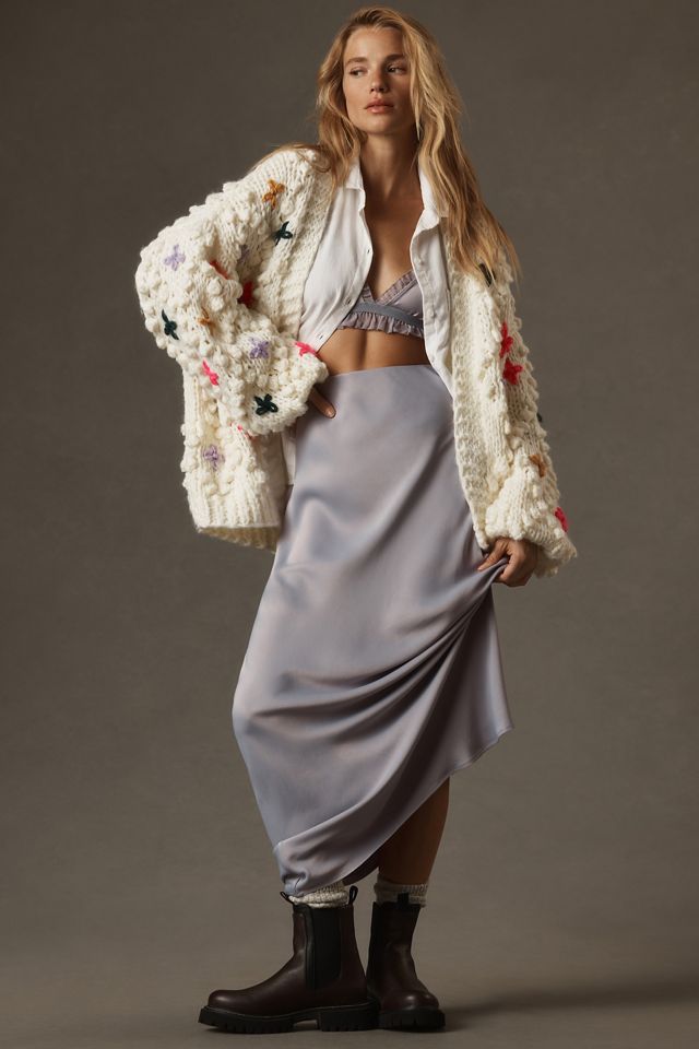 Cárdigan de Manga Abullonada de Punto Grueso de By Anthropologie #3