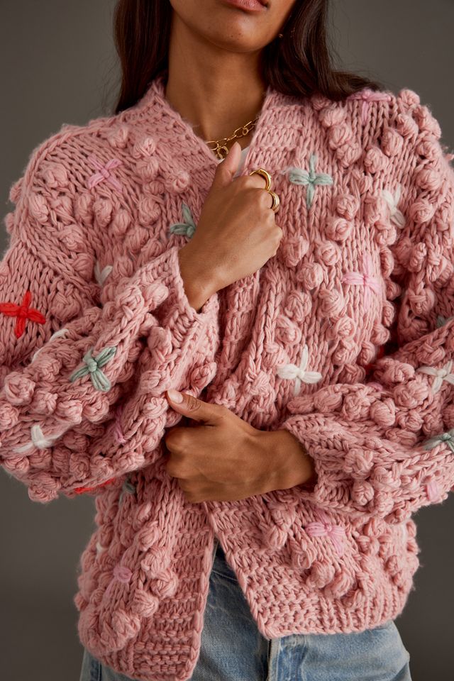 Cardigan con Maniche a Palloncino in Maglia Grossa di Anthropologie #2