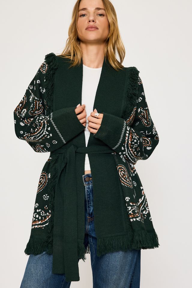 Flat White Fringe Wrap Cardigan #1