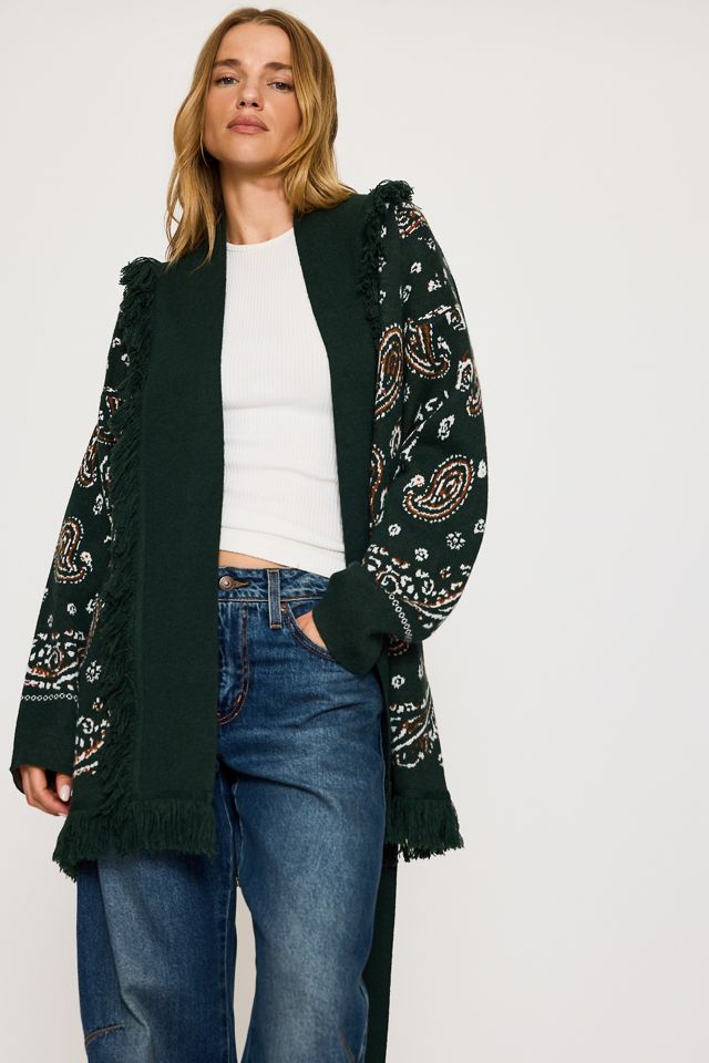 Flat White Fringe Wrap Cardigan #2