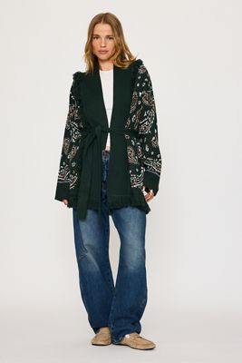 Flat White Fringe Wrap Cardigan