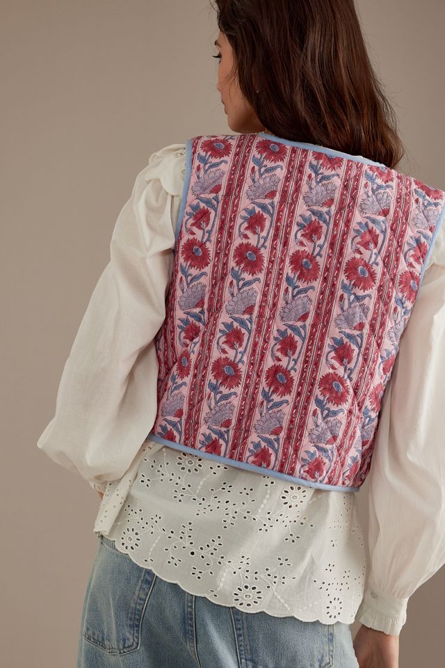 Dilli Grey Quilted Tie-Front Tassel Waistcoat #4