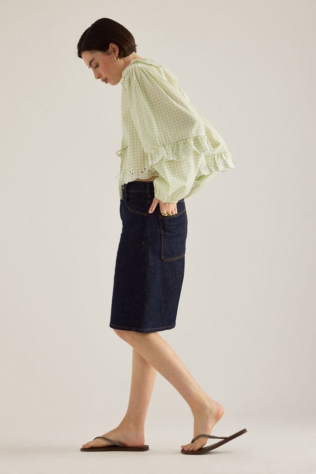 By Anthropologie Gingham Tie-Front Blouse #1