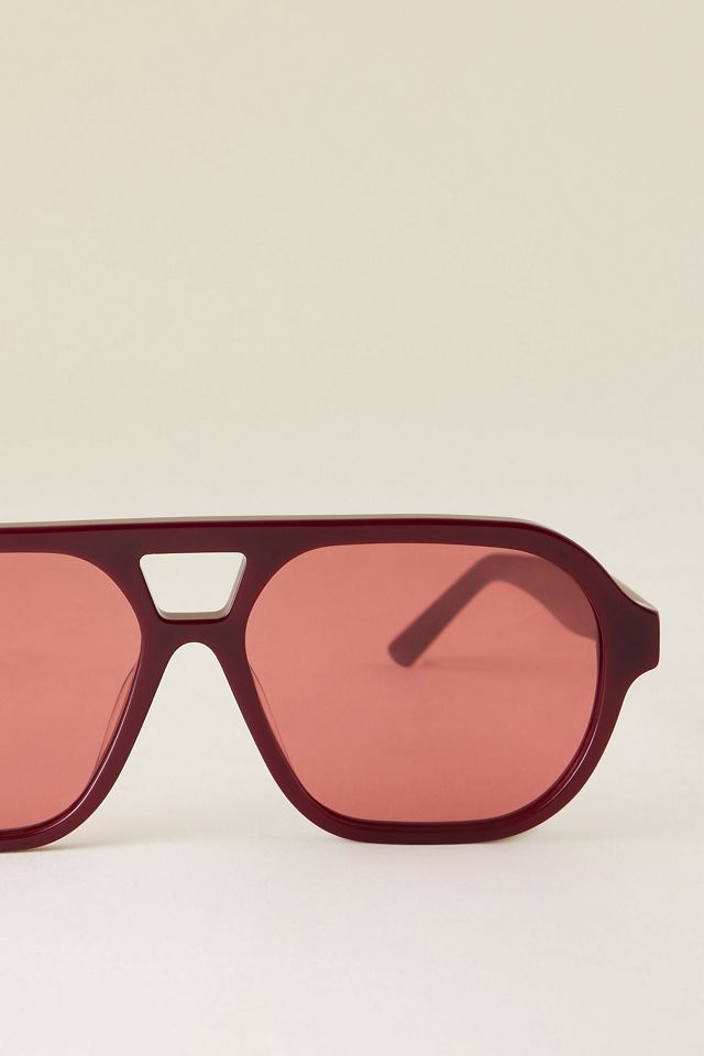 By Anthropologie Rote Klassische Flieger-Sonnenbrille #6