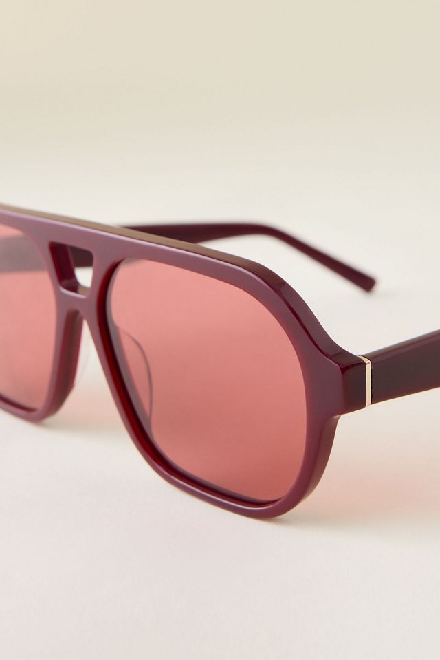 By Anthropologie Rote Klassische Flieger-Sonnenbrille #7