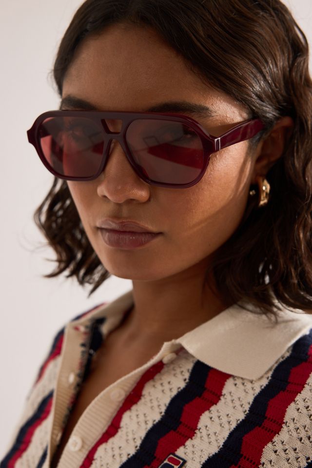 By Anthropologie Rote Klassische Flieger-Sonnenbrille #3