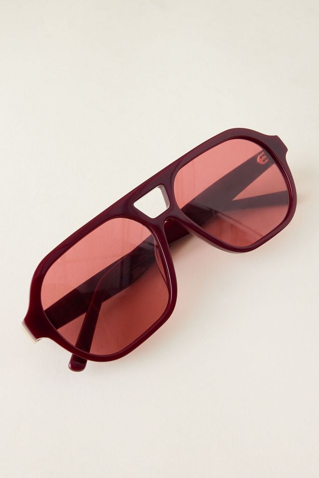 By Anthropologie Rote Klassische Flieger-Sonnenbrille #5
