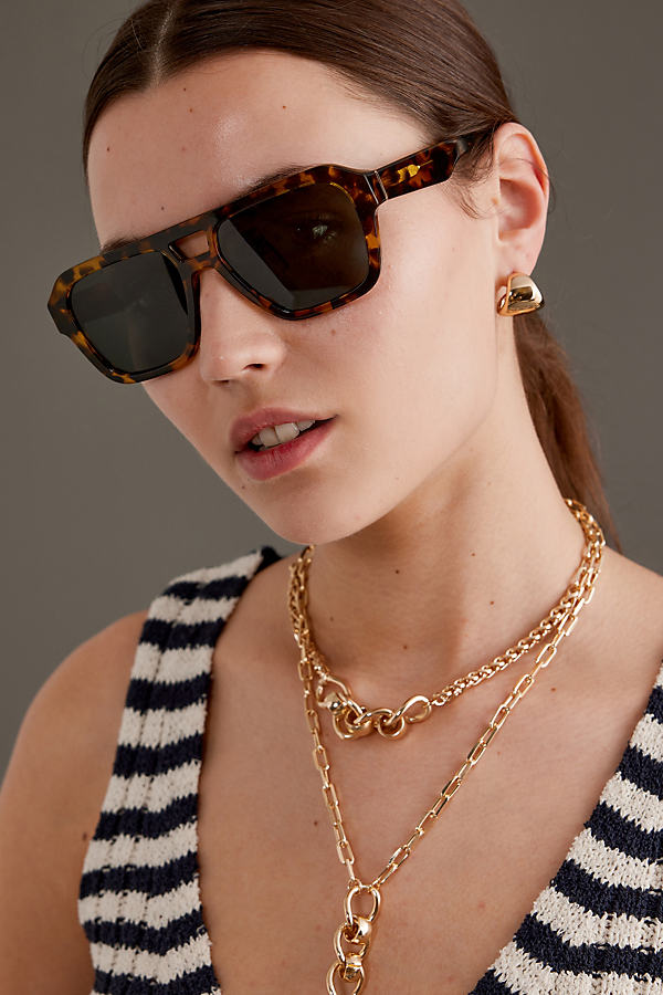 By Anthropologie The Eloise Aviator Polarised Sunglasses