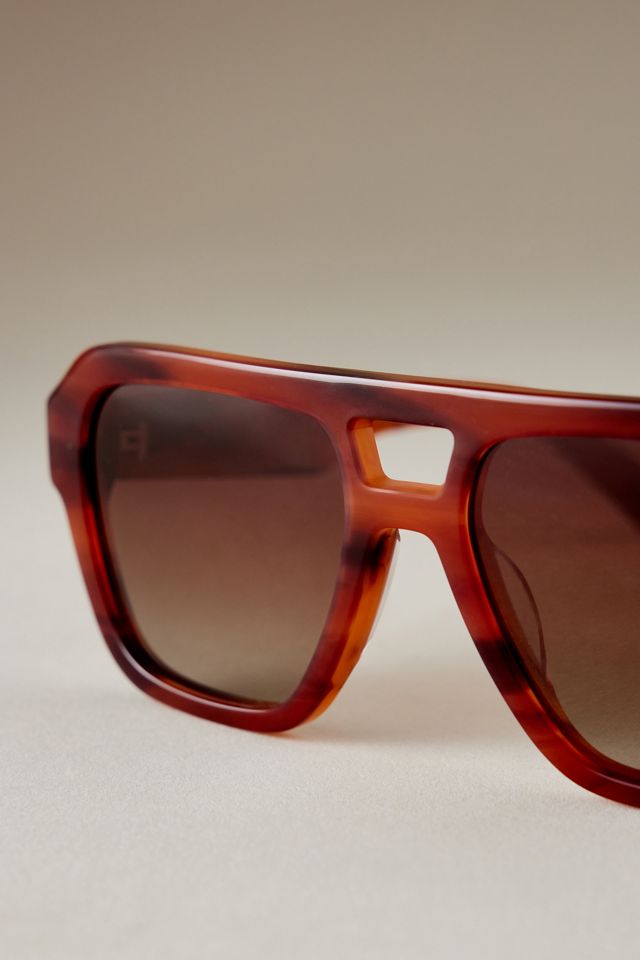 By Anthropologie The Eloise Acetate Aviator Polarised Sunglasses #4