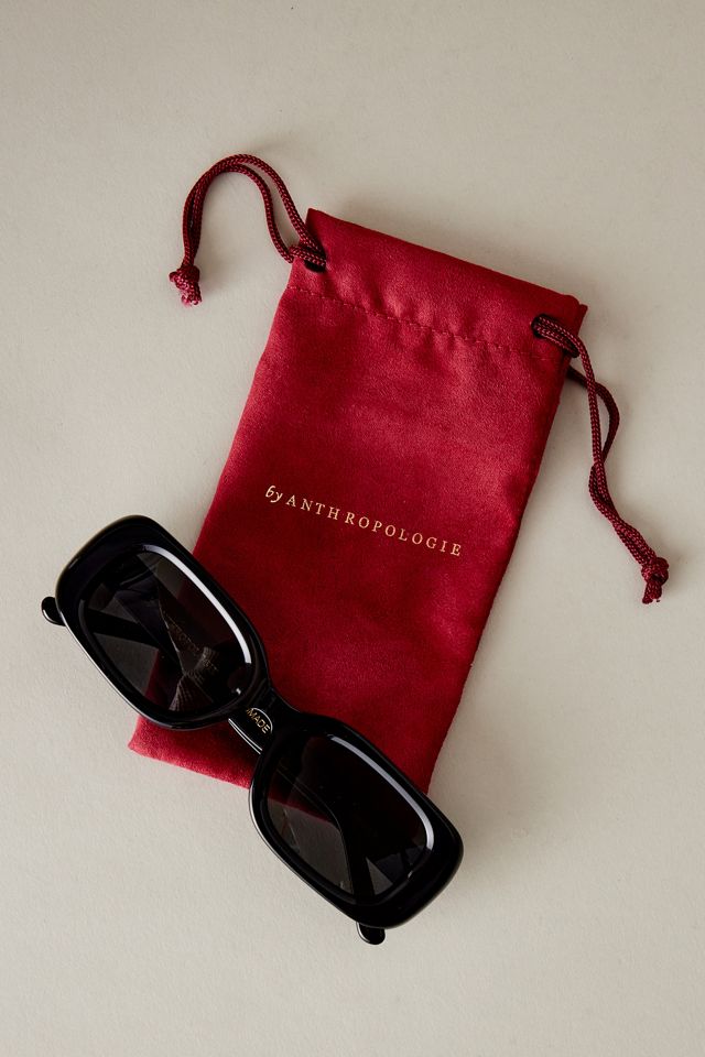 By Anthropologie The Margot Acetate Rectangular Polarised Sunglasses #5