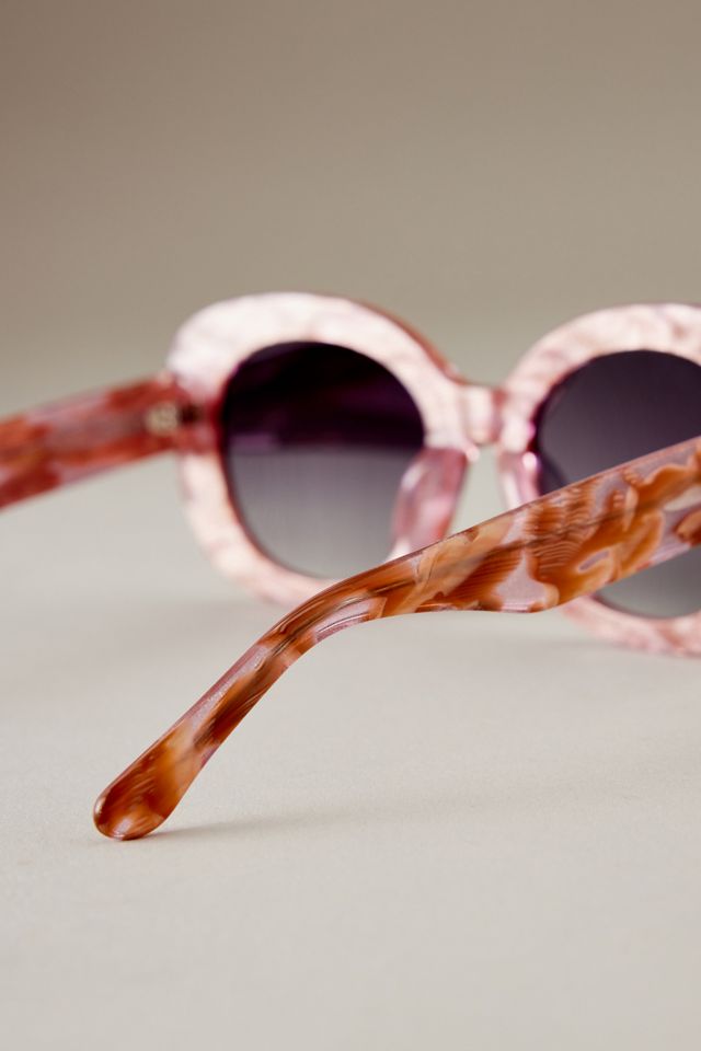 By Anthropologie The Dahlia Acetate Oversized Polarised Sunglasses #4