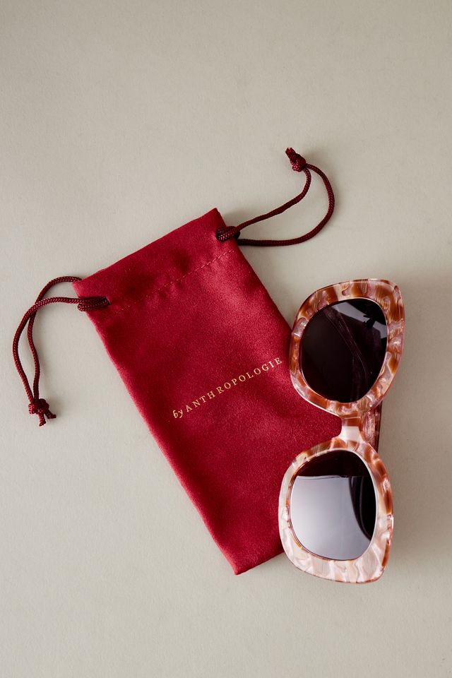By Anthropologie The Dahlia Acetate Oversized Polarised Sunglasses #5