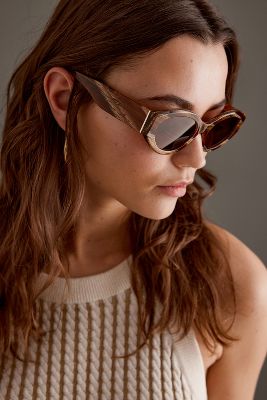 By Anthropologie The Hallie Acetate Oval Polarised Sunglasses