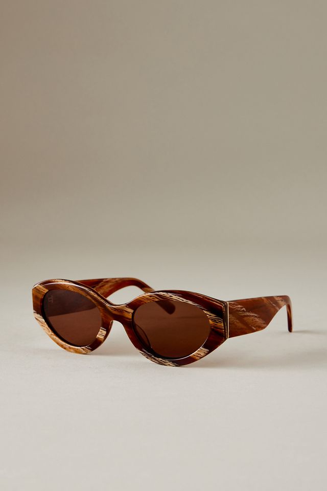 By Anthropologie The Hallie Acetate Oval Polarised Sunglasses  #2