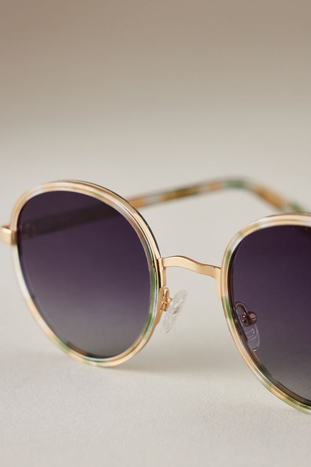By Anthropologie The Annie Acetate Circle Polarised Sunglasses #3