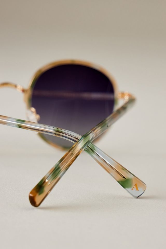 By Anthropologie The Annie Acetate Circle Polarised Sunglasses #4
