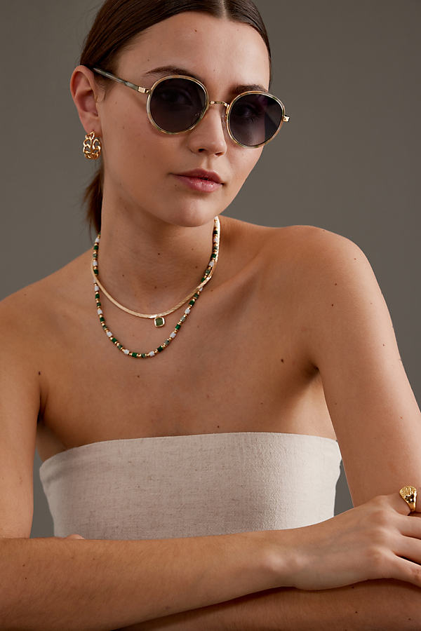 By Anthropologie The Annie Circle Polarised Sunglasses
