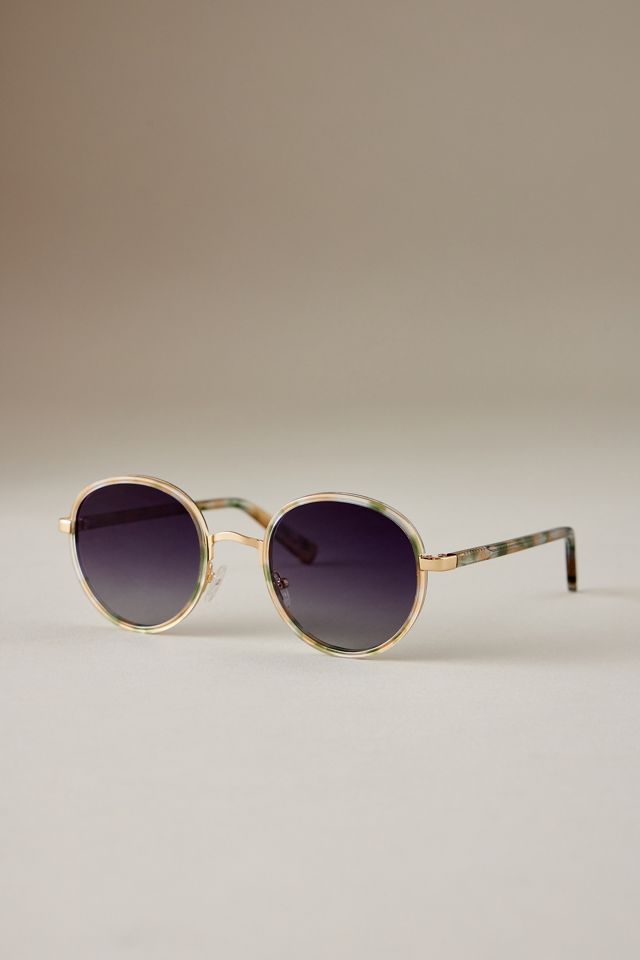 By Anthropologie The Annie Acetate Circle Polarised Sunglasses #2