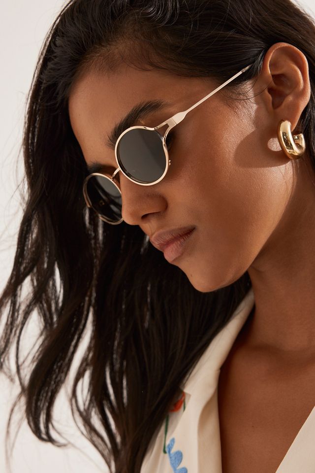 Lunettes de soleil ovales en métal #1
