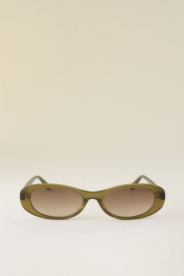 By Anthropologie Slim Oval Sunglasses #1