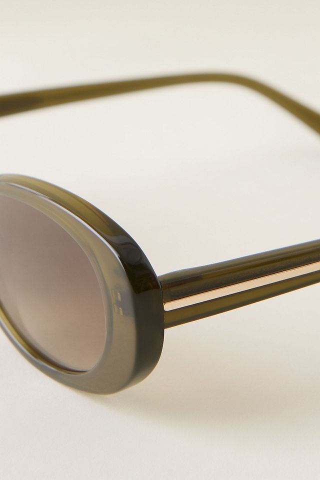 By Anthropologie Slim Oval Sunglasses #2