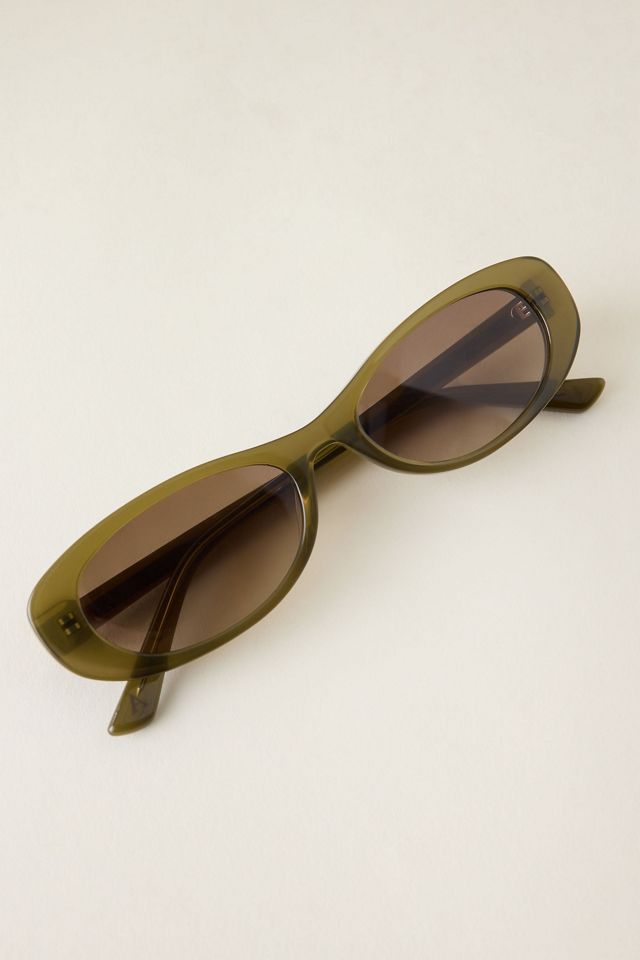 By Anthropologie Slim Oval Sunglasses #4