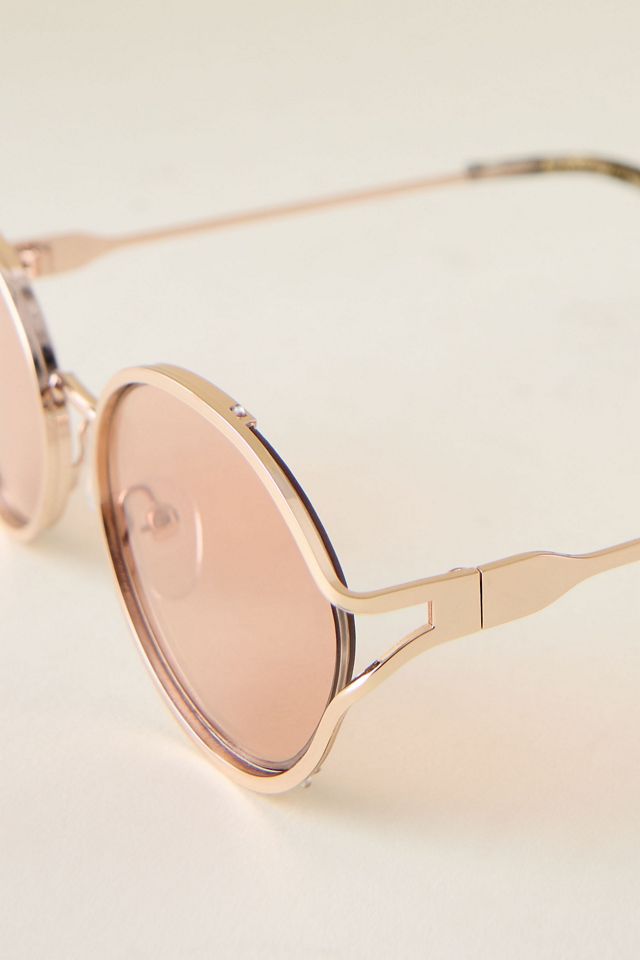 Lunettes de soleil ovales en métal By Anthropologie #1