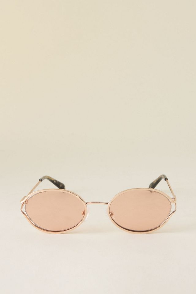 Lunettes de soleil ovales en métal By Anthropologie #2