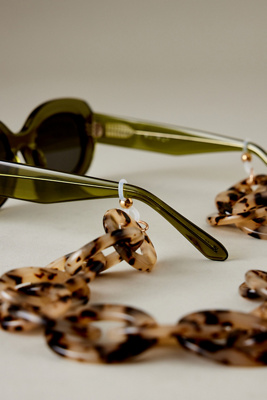 Anthropologie Jimmy Fairly Sheila Sunglasses Chain In Green