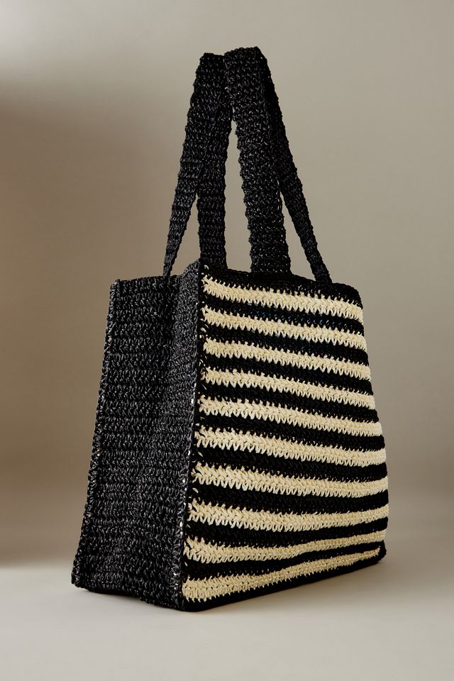 Mads Norgaard Stripe Straw Tote Bag #2