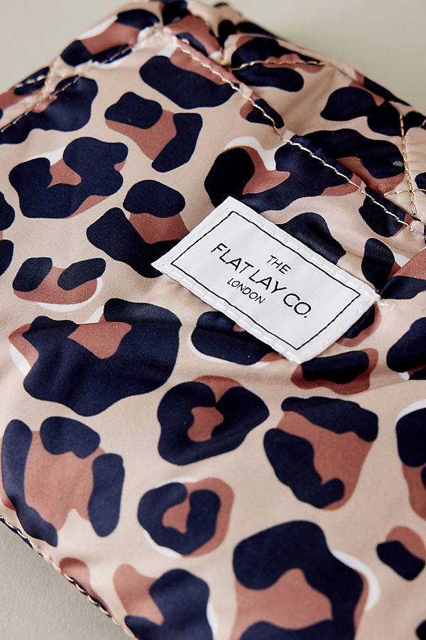 The Flat Lay Co. Leopard Print Flat Lay Makeup Bag
