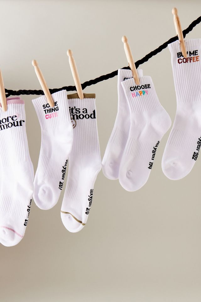 Calcetines de Tripulación Acanalados de Algodón Orgánico con Eslogan Soxygen Cómprame Café #2