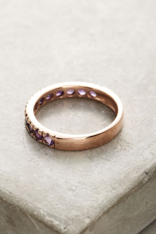 Thin Amethyst Stacking Ring #1