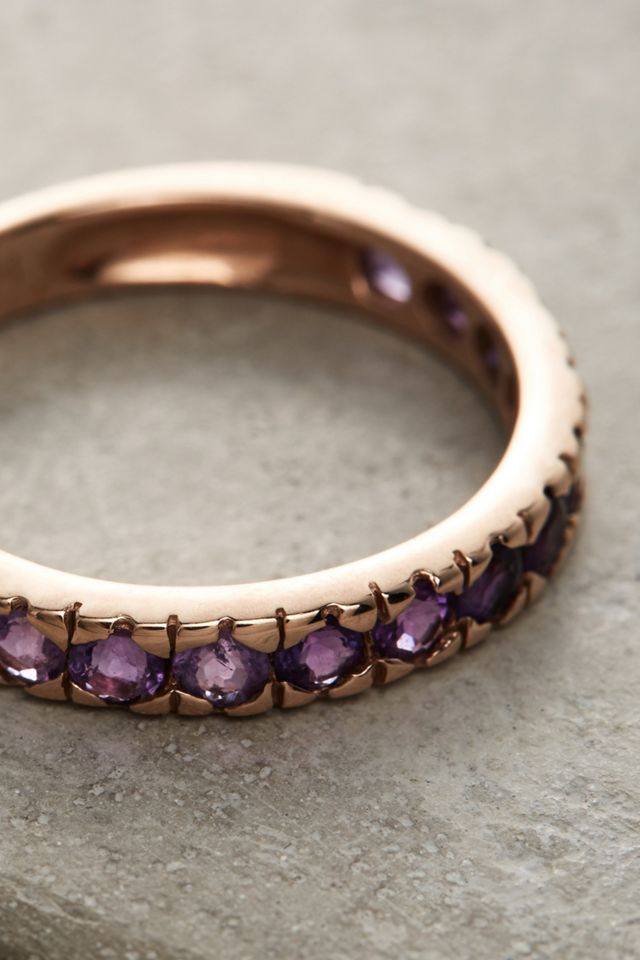 Thin Amethyst Stacking Ring #2