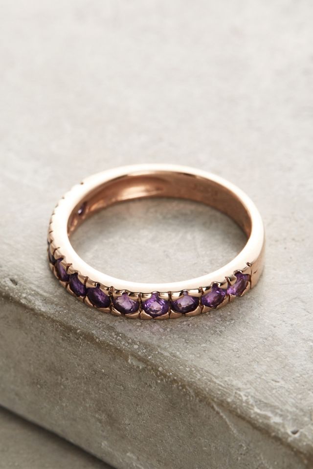 Thin Amethyst Stacking Ring