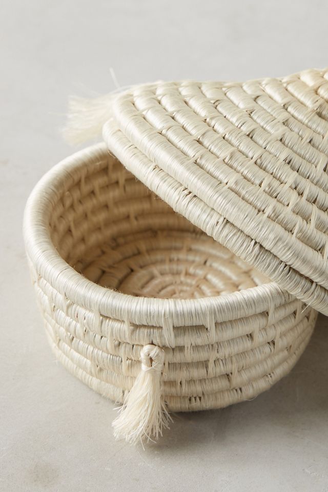 Lidded Tassel Basket #1