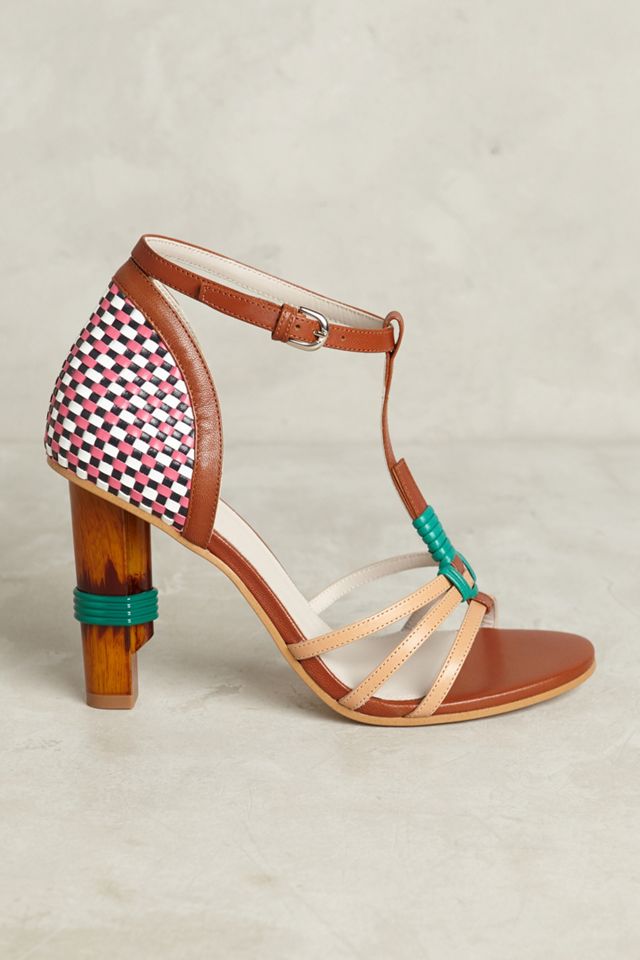 Jil Sander Navy Tapered T-Strap Heels | Anthropologie