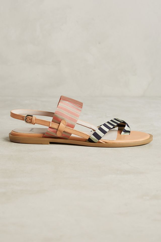 Jil Sander Navy Striped Slingback Sandals #1