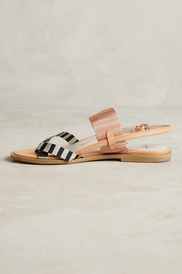 Jil Sander Navy Striped Slingback Sandals #2