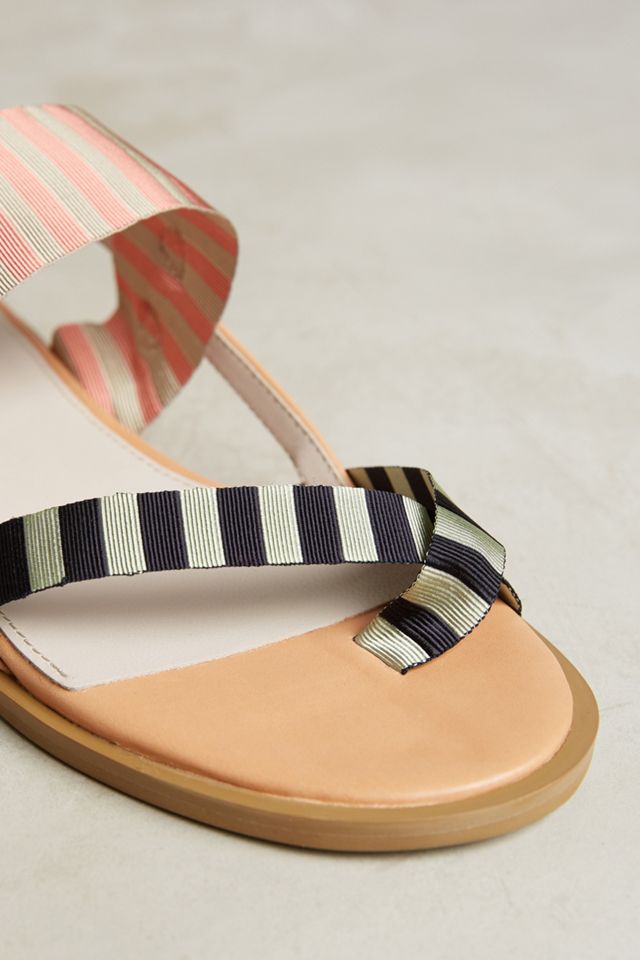 Jil Sander Navy Striped Slingback Sandals #4