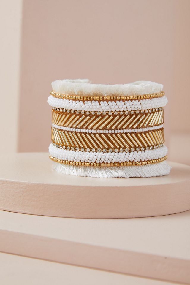 Bracciale con polsino con perline #1