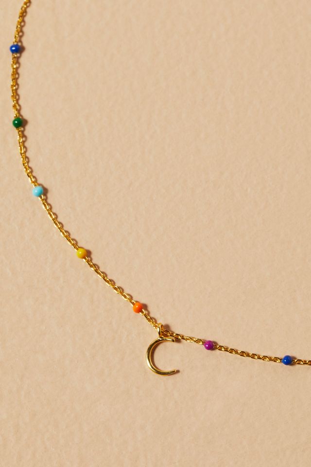 Esther Rainbow Monogram Necklace #6