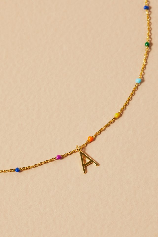 Esther Rainbow Monogram Necklace #1